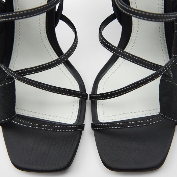 Zara Asymmetric Strappy High-heel Sandals - Picture 3 of 11